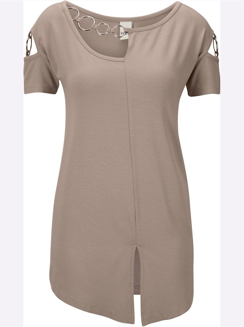T-shirt à Manches Courtes - Taille Standard - Helline Sable - Kiabi