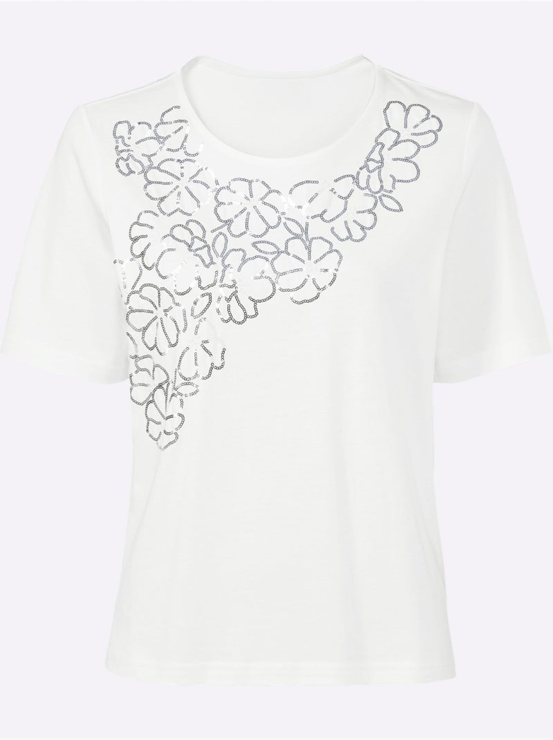 T-shirt à Manches Courtes 50% Coton - Taille Standard - Witt Blanc - Kiabi