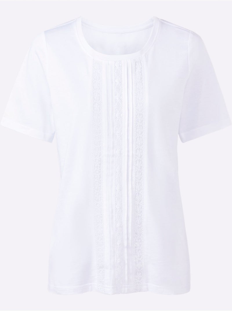 T-shirt à Manches Courtes 50% Coton - Taille Standard - Witt Blanc - Kiabi
