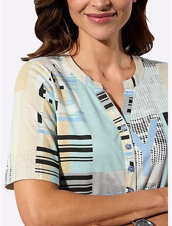 T shirt à manches courtes avec imprimé graphique et lettrage - taille standard - witt