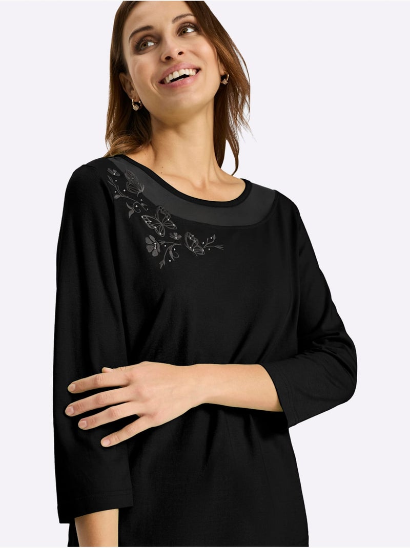 T-shirt à Manches Courtes 50% Coton Et 50% Modal - Taille Standard - Witt Noir - Kiabi