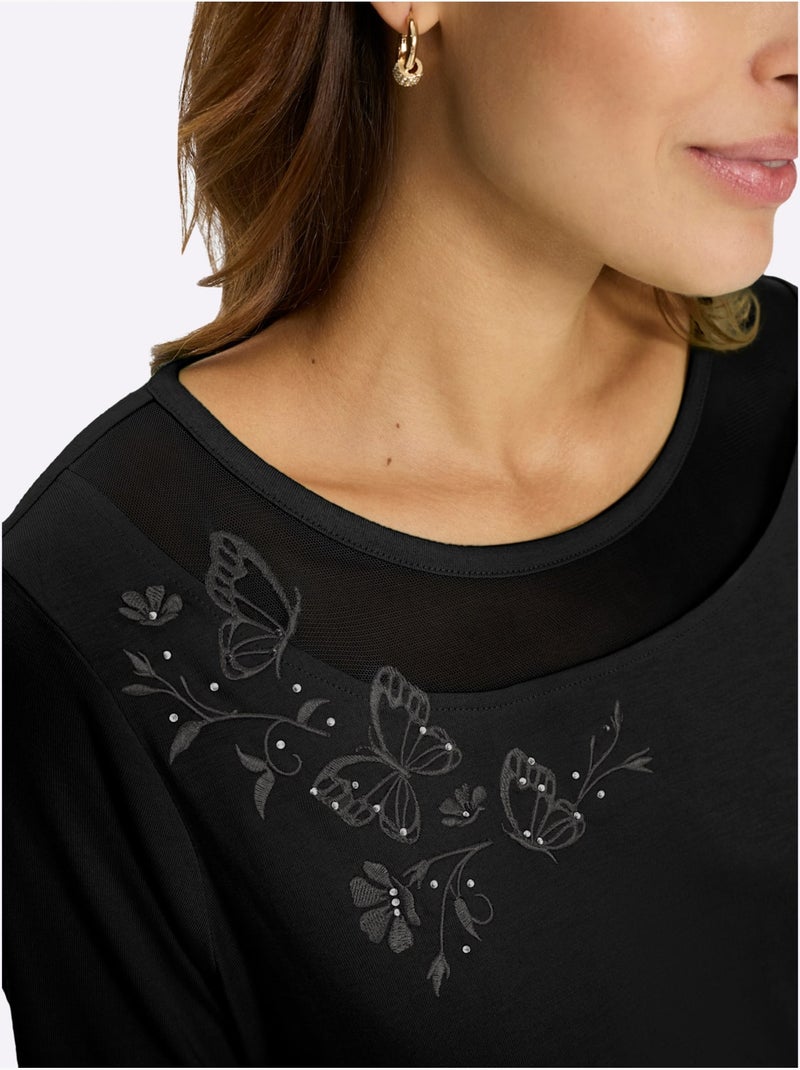 T-shirt à Manches Courtes 50% Coton Et 50% Modal - Taille Standard - Witt Noir - Kiabi