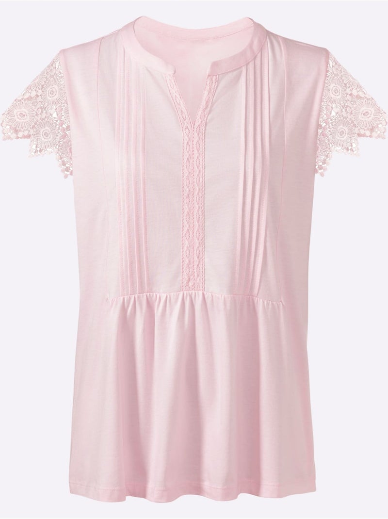 T-shirt à Manches Courtes 50% Coton Et 50% Modal - Taille Standard - Witt Rose clair - Kiabi