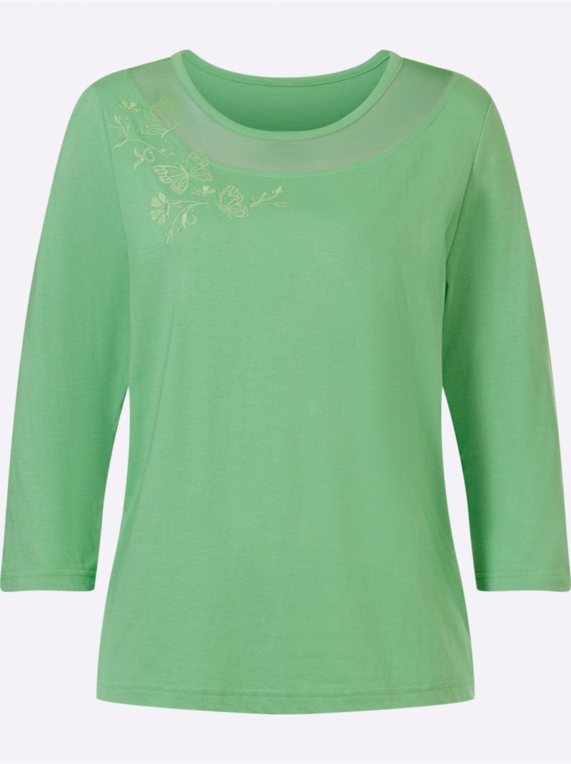 T-shirt à Manches Courtes 50% Coton Et 50% Modal - Taille Standard - Witt Vert - Kiabi