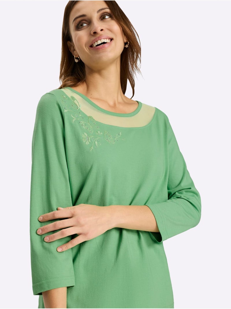 T-shirt à Manches Courtes 50% Coton Et 50% Modal - Taille Standard - Witt Vert - Kiabi
