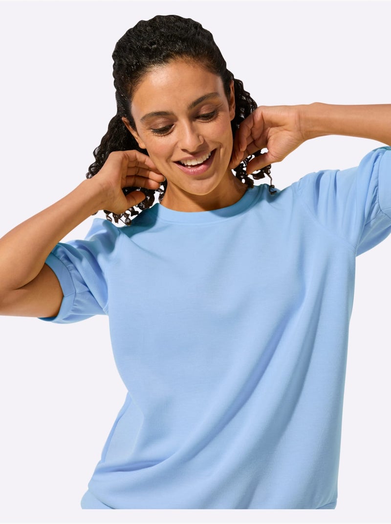 T-shirt à manches courtes 50% modal - taille standard - witt Bleu ciel - Kiabi