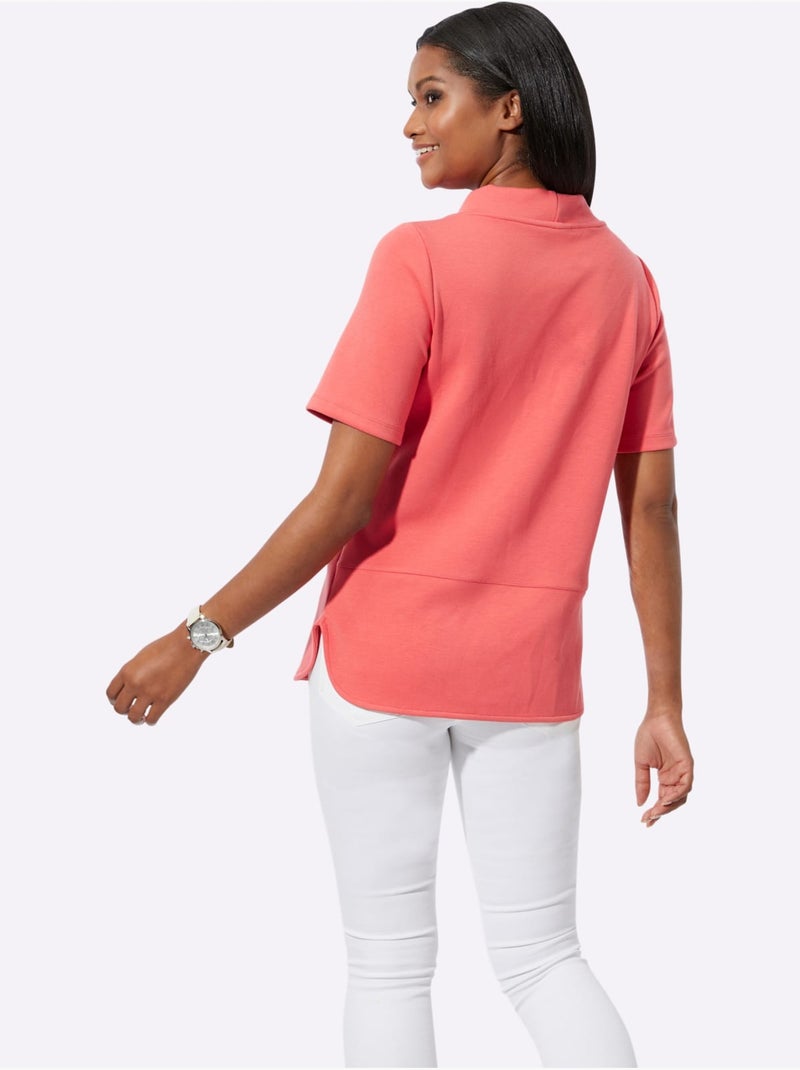 T-shirt à Manches Courtes 50% Modal - Taille Standard - Witt Corail - Kiabi