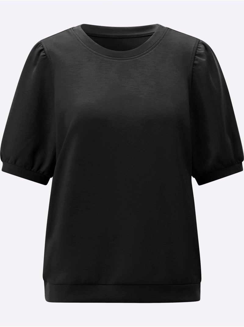 T-shirt à Manches Courtes 50% Modal - Taille Standard - Witt Noir - Kiabi