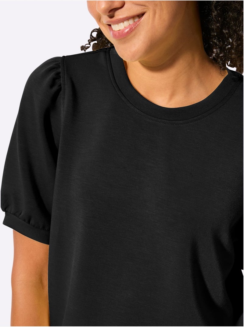 T-shirt à Manches Courtes 50% Modal - Taille Standard - Witt Noir - Kiabi