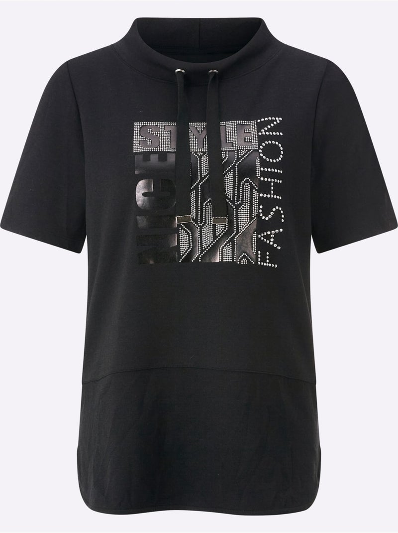 T-shirt à Manches Courtes 50% Modal - Taille Standard - Witt Noir - Kiabi