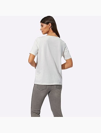 T-shirt à Manches Courtes 95% Coton - Taille Standard - helline