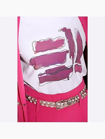 T-shirt à Manches Courtes 95% Coton - Taille Standard - helline