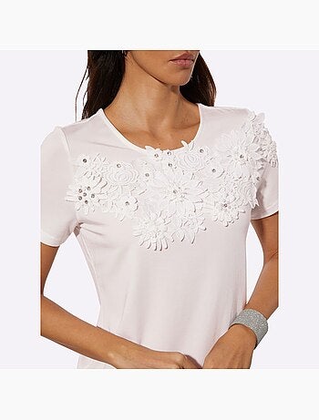 T-shirt à Manches Courtes 95% Lyocell (tencel) - Taille Standard - helline