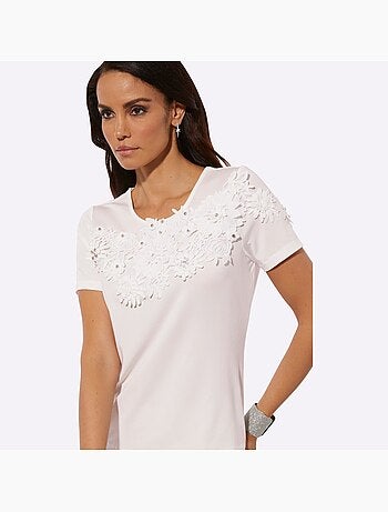 T-shirt à Manches Courtes 95% Lyocell (tencel) - Taille Standard - helline