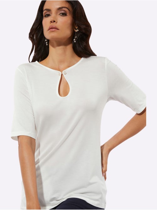 T-shirt à Manches Courtes 95% Modal - Taille Standard - helline - Kiabi