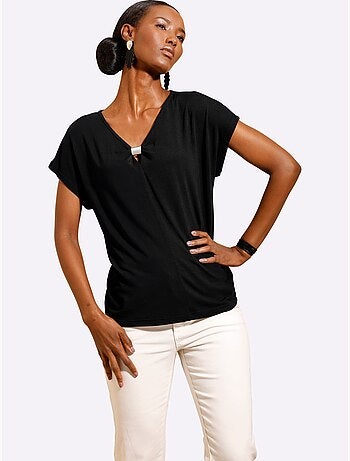 T-shirt à Manches Courtes 95% Modal - Taille Standard - Helline