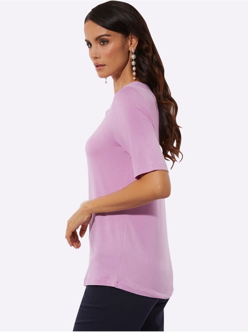 T-shirt à manches courtes 95% modal - taille standard - helline - Kiabi T-shirt à manches courtes 95% modal - taille standard - helline - Kiabi