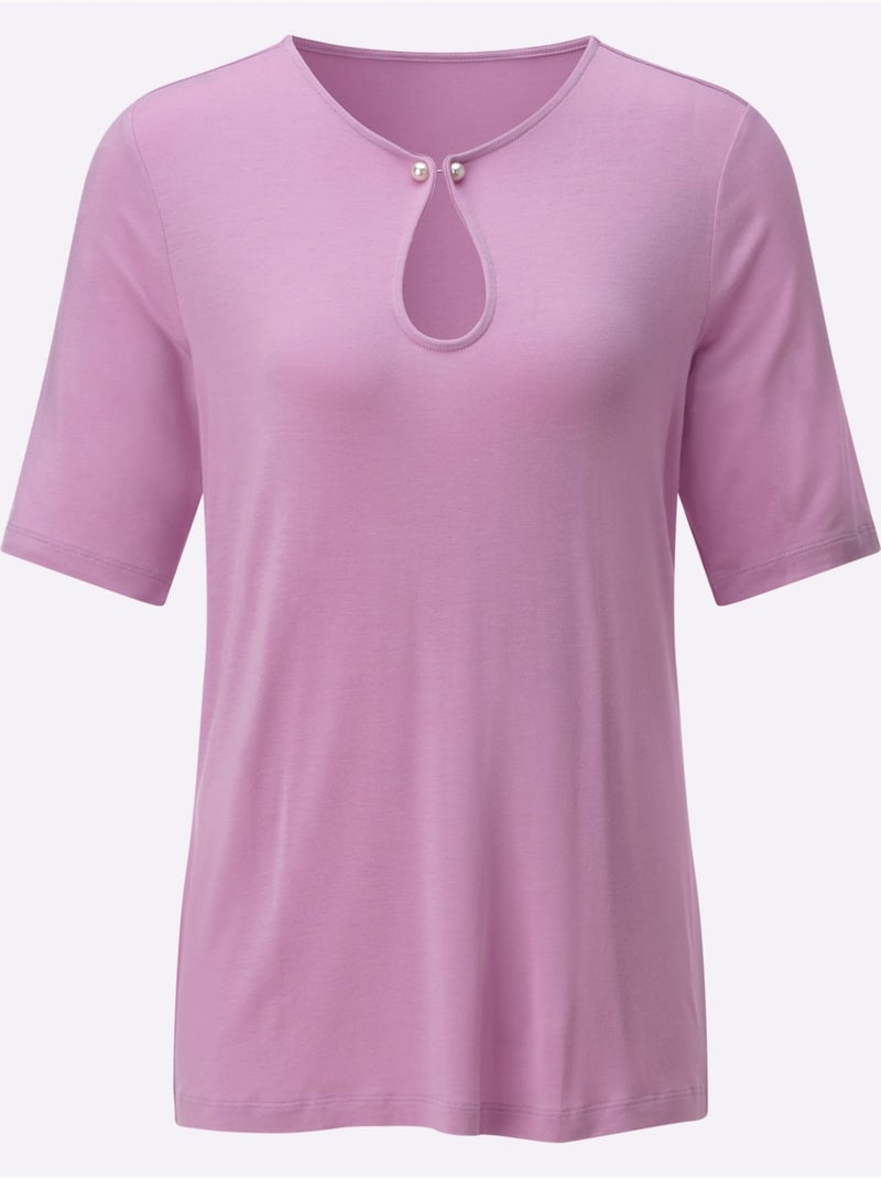 T-shirt à manches courtes 95% modal - taille standard - helline Rose - Kiabi