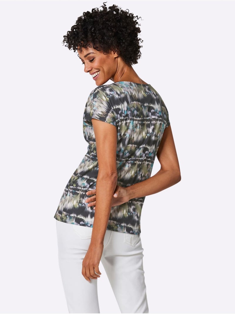 T-shirt à Manches Courtes 95% Modal - Taille Standard - Helline Vert clair - Kiabi