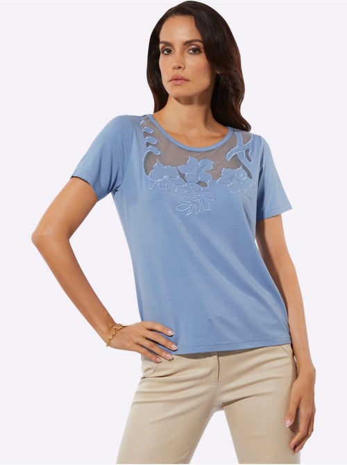 T-shirt à Manches Courtes 95% Viscose (ecovero) - Taille Standard - Helline - Kiabi T-shirt à Manches Courtes 95% Viscose (ecovero) - Taille Standard - Helline - Kiabi