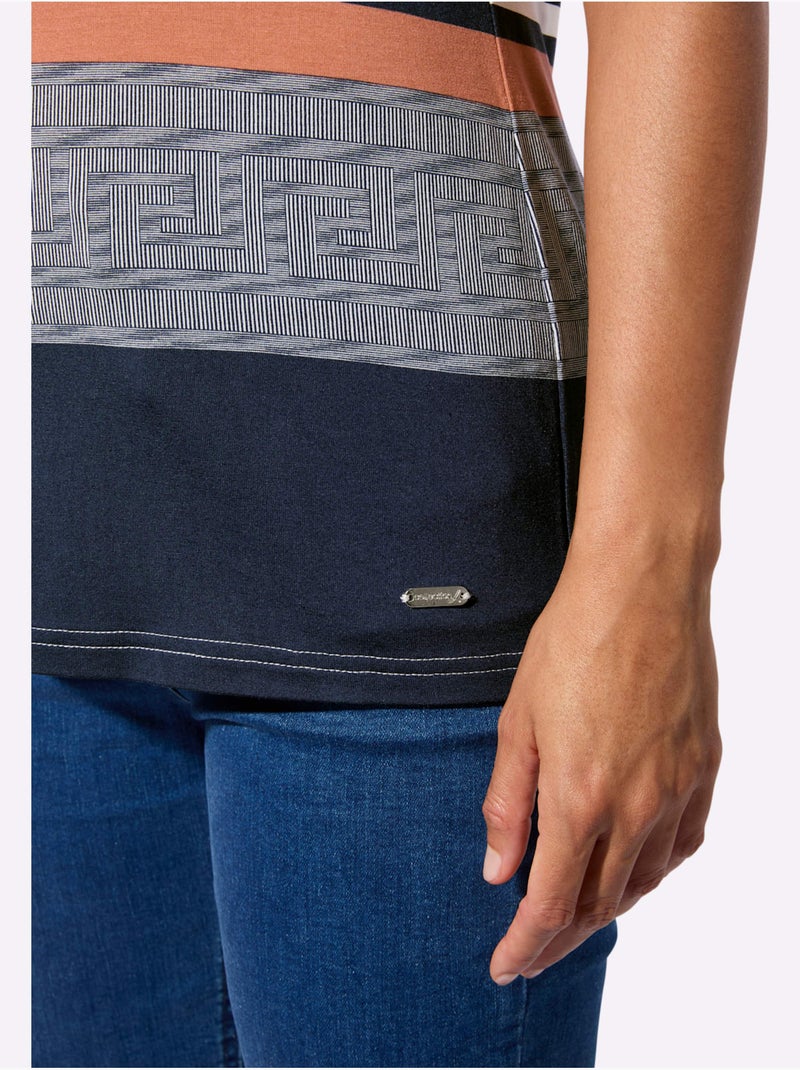 T-shirt à Manches Courtes 95% Viscose (ecovero) - Taille Standard - Witt Bleu Orange - Kiabi