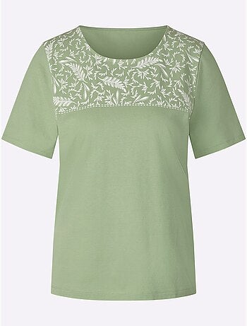 T-shirt à Manches Courtes à Encolure Ronde - Taille Standard - Moda Vilona