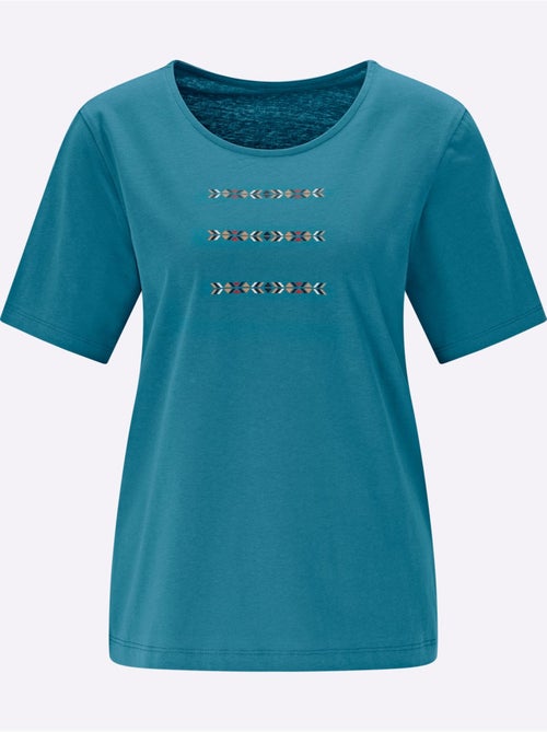 T-shirt à Manches Courtes à Encolure Ronde - Taille Standard - Moda Vilona - Kiabi