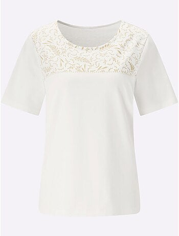 T-shirt à Manches Courtes à Encolure Ronde - Taille Standard - Moda Vilona