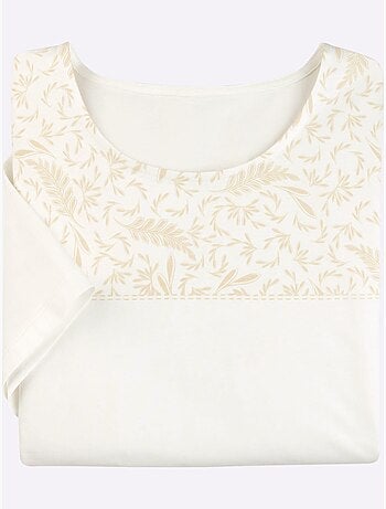 T-shirt à Manches Courtes à Encolure Ronde - Taille Standard - Moda Vilona