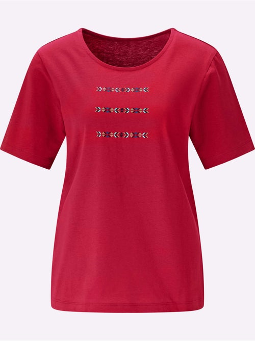 T-shirt à Manches Courtes à Encolure Ronde - Taille Standard - Moda Vilona - Kiabi