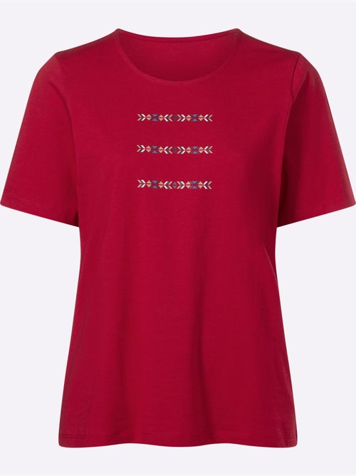T-shirt à Manches Courtes à Encolure Ronde - Taille Standard - Moda Vilona - Kiabi