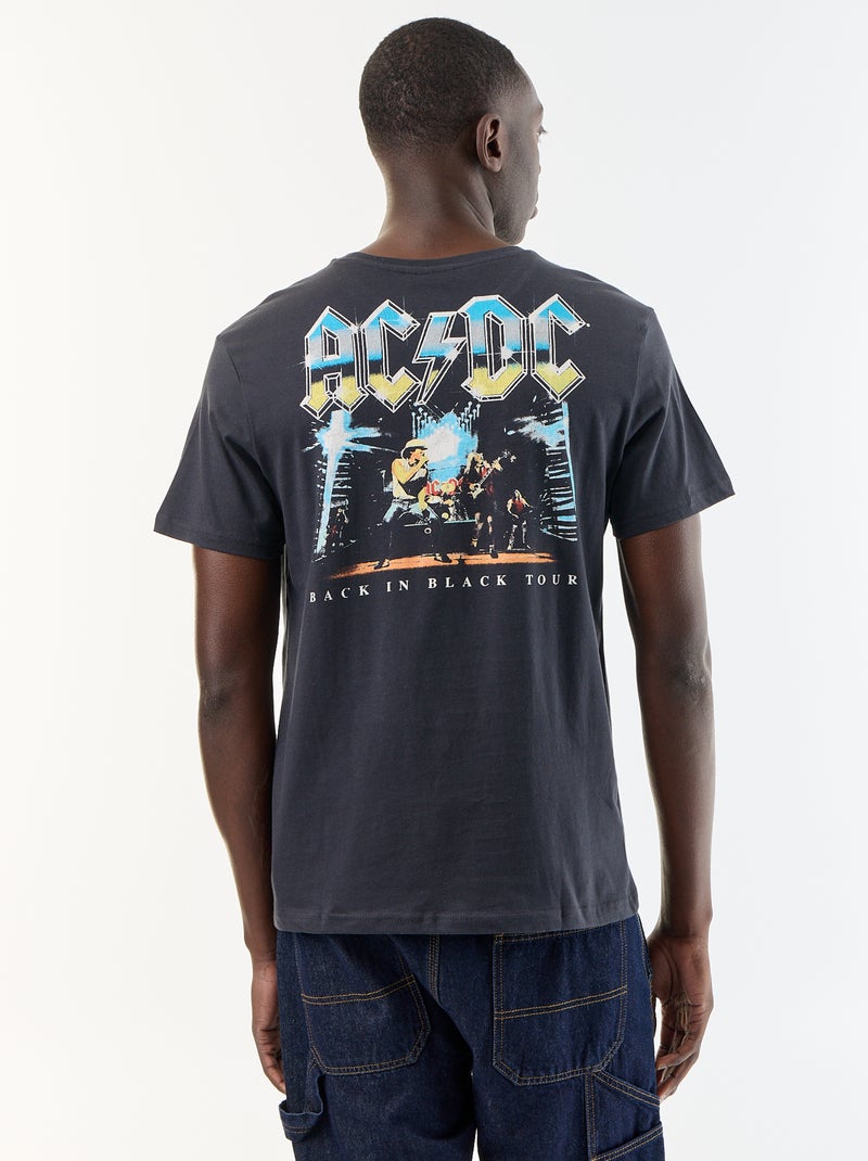 T-shirt à manches courtes 'AC DC' Noir - Kiabi