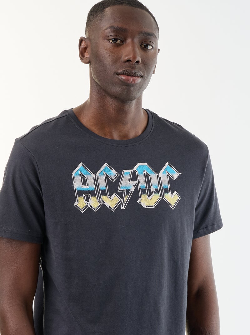 T-shirt à manches courtes 'AC DC' Noir - Kiabi