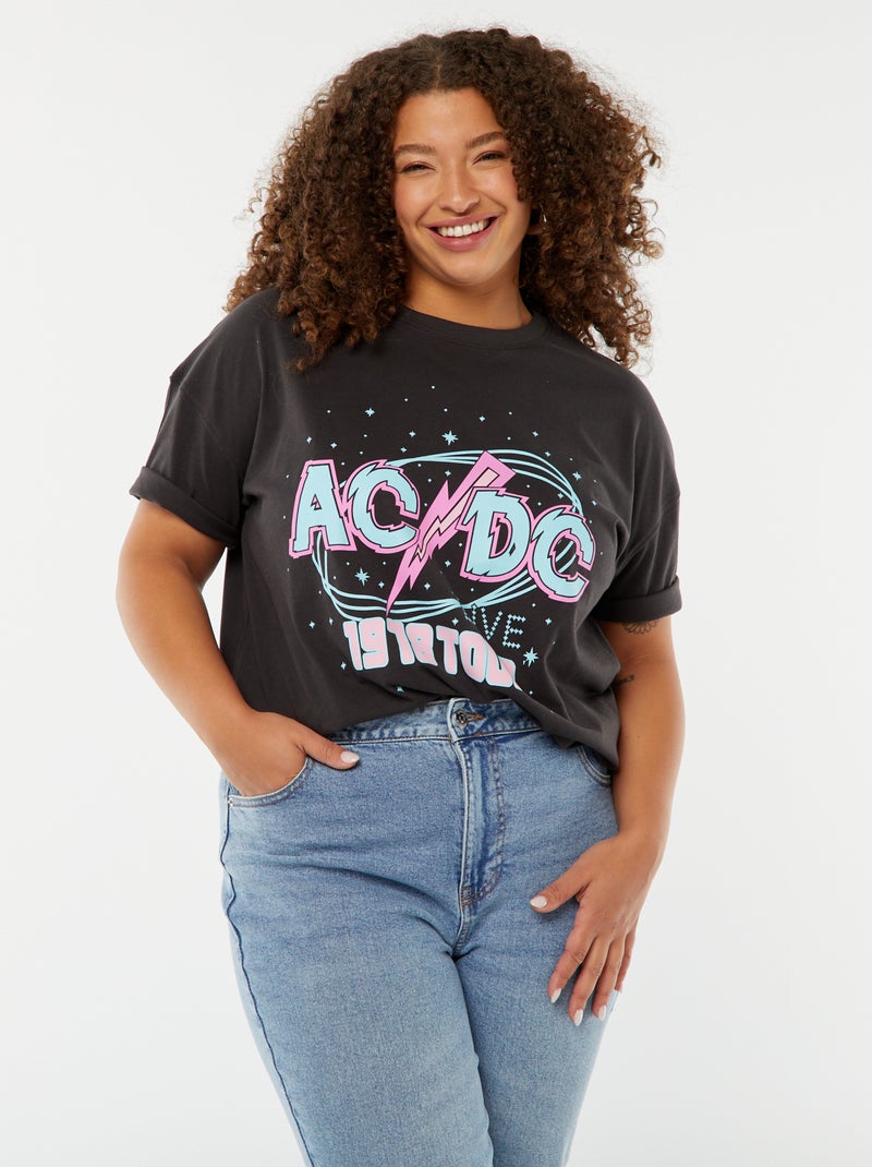 T-shirt à manches courtes 'ACDC' NOIR - Kiabi