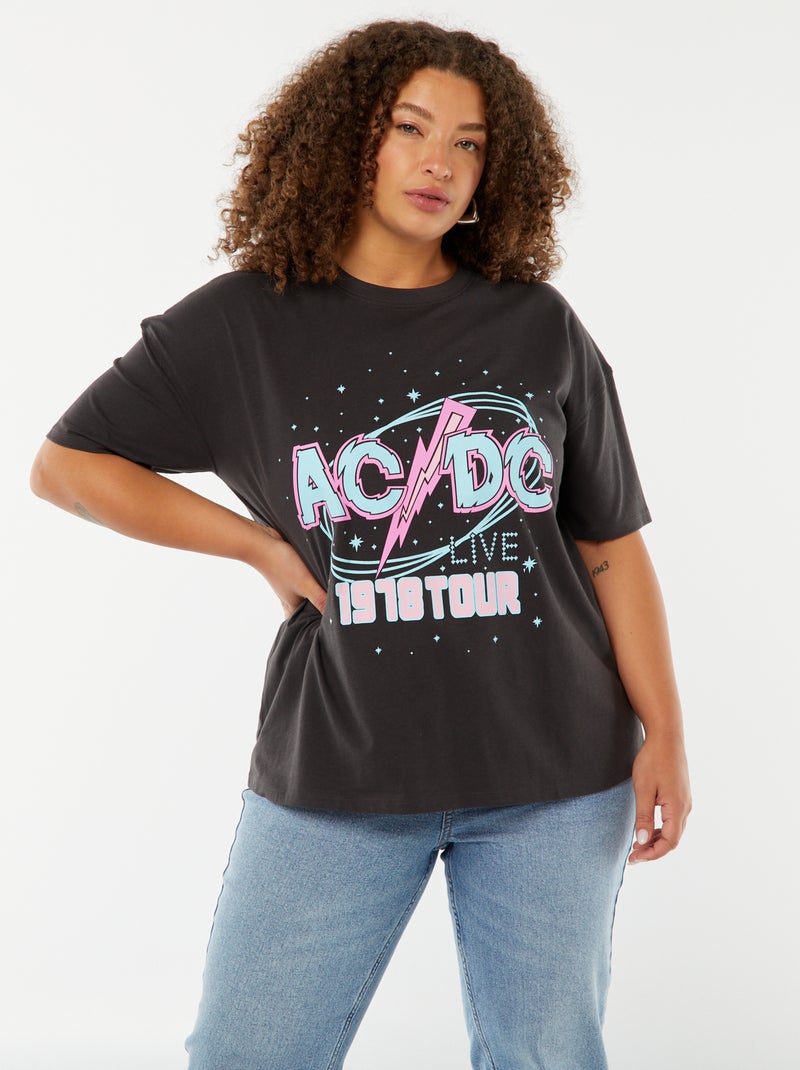 T-shirt à manches courtes 'ACDC' NOIR - Kiabi