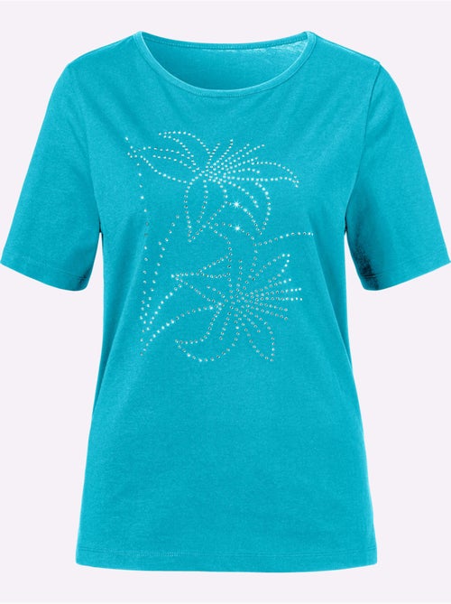 T-shirt à Manches Courtes Applications Florales - Taille Standard - Moda Vilona - Kiabi T-shirt à Manches Courtes Applications Florales - Taille Standard - Moda Vilona - Kiabi