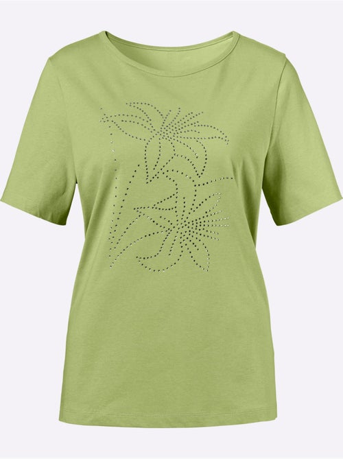 T-shirt à Manches Courtes Applications Florales - Taille Standard - Moda Vilona - Kiabi T-shirt à Manches Courtes Applications Florales - Taille Standard - Moda Vilona - Kiabi