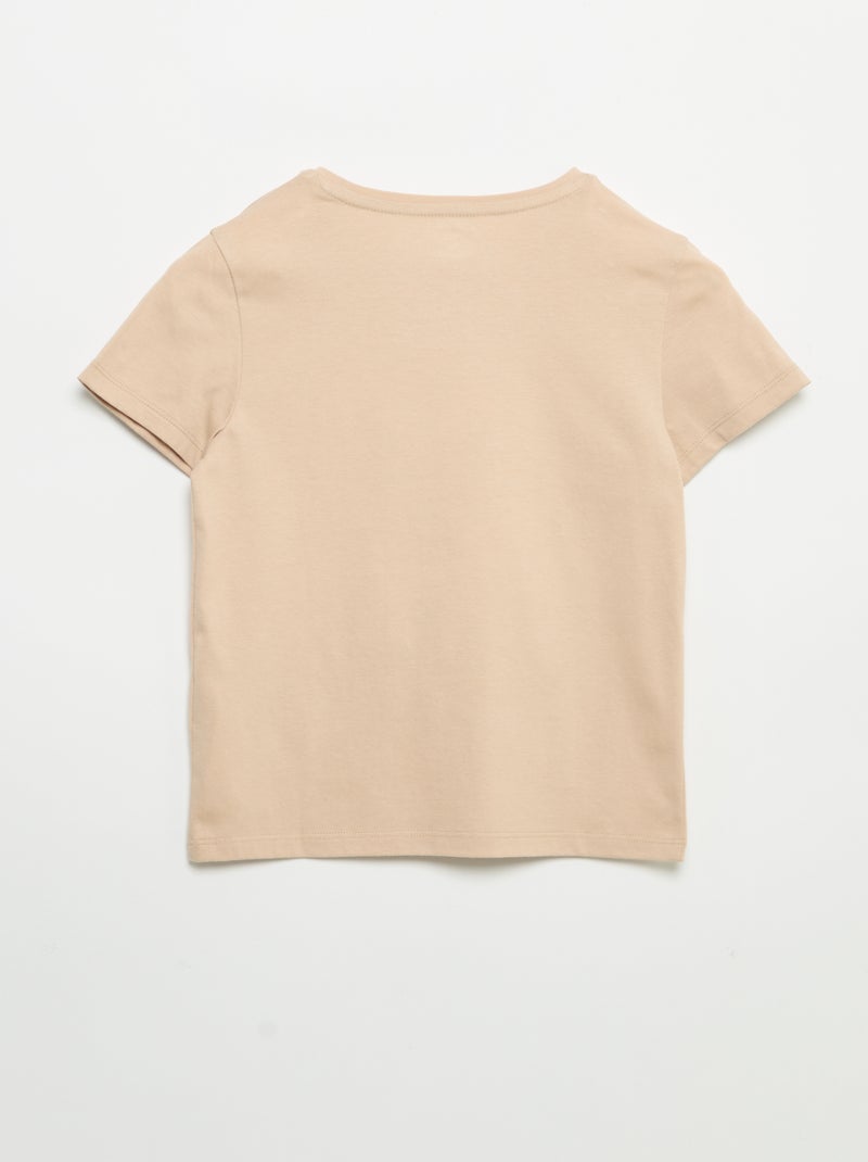 T-shirt à manches courtes avec animation Beige - Kiabi