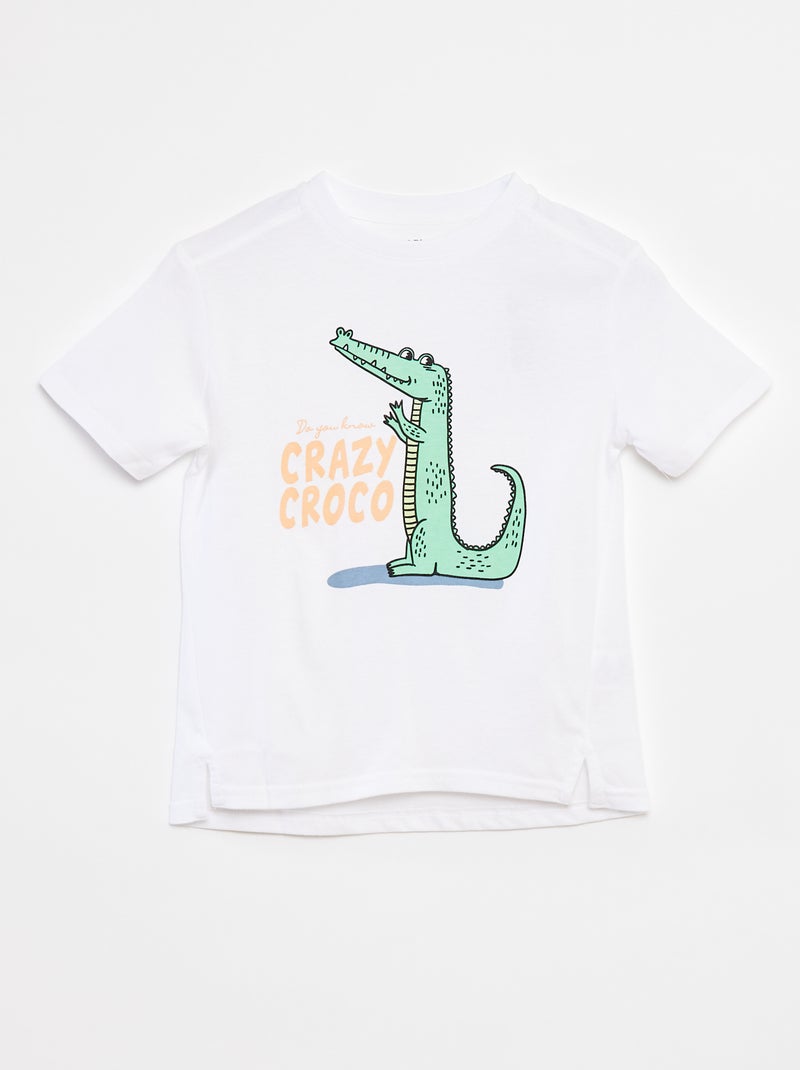 T-shirt à manches courtes avec animation BLANC - Kiabi