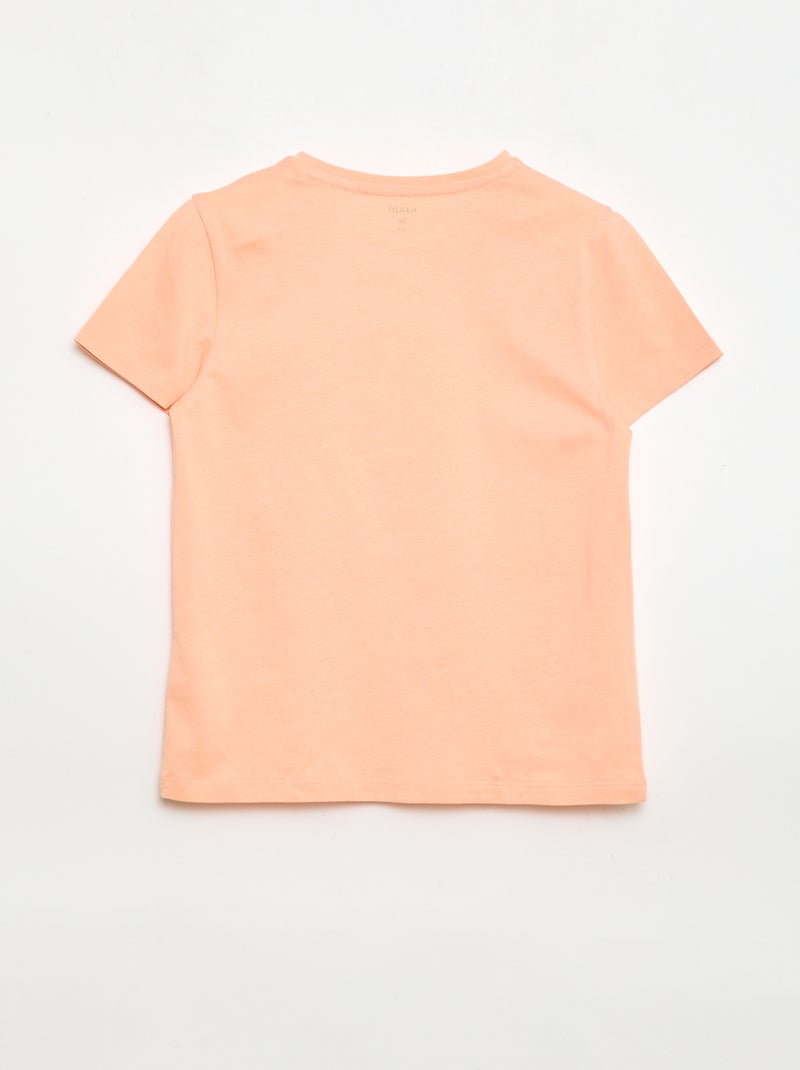 T-shirt à manches courtes avec animation Orange - Kiabi