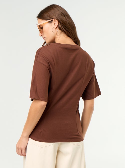 T-shirt à manches courtes avec bijou coquillage - Kiabi