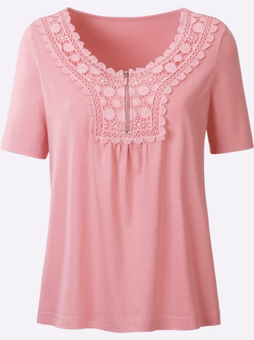T-shirt à manches courtes avec broderie et encolure ronde - taille standard - witt - Kiabi