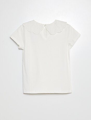 T-shirt à manches courtes avec broderies anglaises