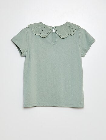 T-shirt à manches courtes avec broderies anglaises