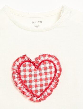T-shirt à manches courtes avec cœur cousu