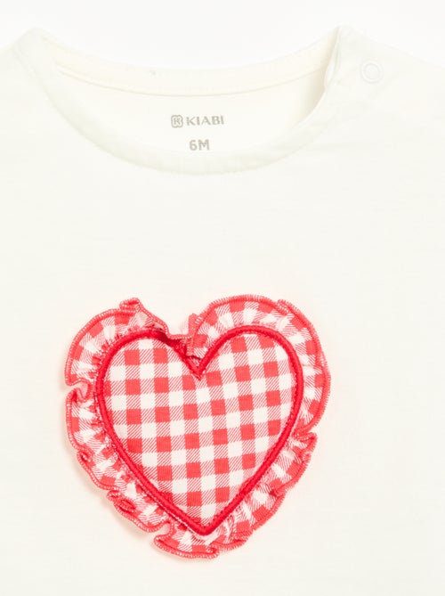 T-shirt à manches courtes avec cœur cousu - Kiabi T-shirt à manches courtes avec cœur cousu - Kiabi