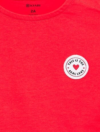 T-shirt à manches courtes avec cœur cousu