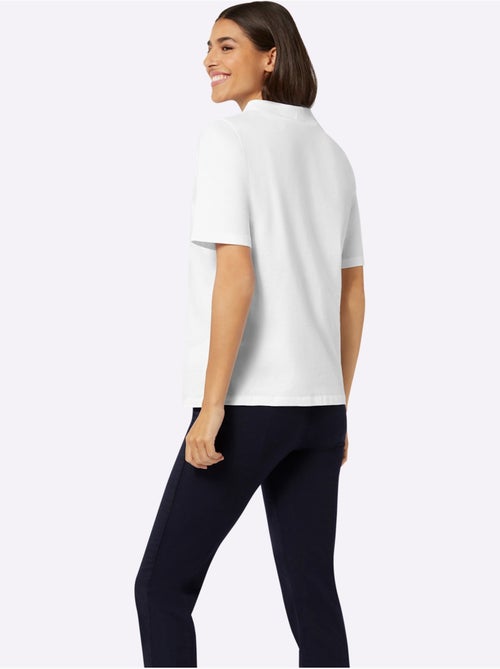 T-shirt à manches courtes avec col corolle en jersey coton - Taille standard - Moda Vilona - Kiabi T-shirt à manches courtes avec col corolle en jersey coton - Taille standard - Moda Vilona - Kiabi