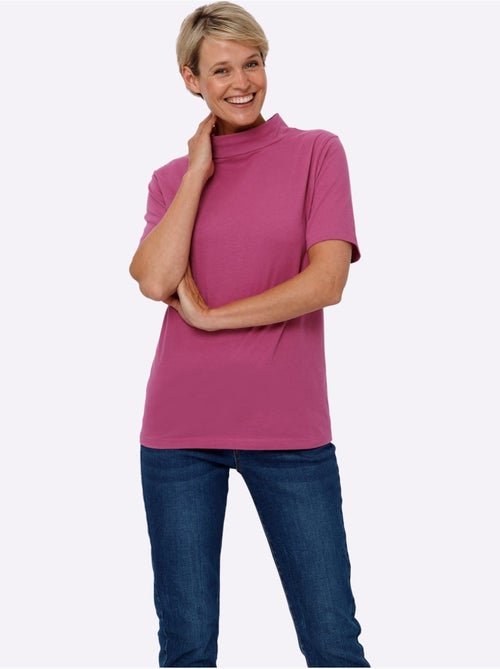 T-shirt à manches courtes avec col montant agréable à porter - Taille standard - Moda Vilona - Kiabi T-shirt à manches courtes avec col montant agréable à porter - Taille standard - Moda Vilona - Kiabi