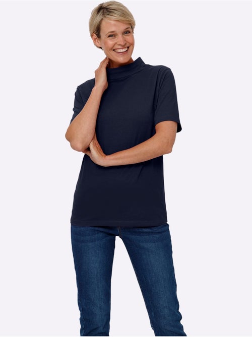 T-shirt à manches courtes avec col montant et agréable qualité - Taille standard - Moda Vilona - Kiabi T-shirt à manches courtes avec col montant et agréable qualité - Taille standard - Moda Vilona - Kiabi